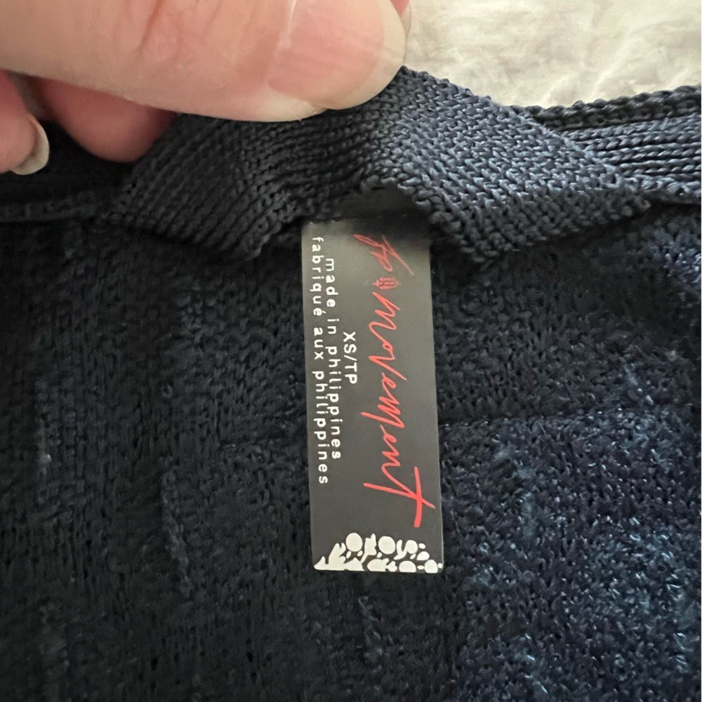 NWOT Free People Movement Full Count Navy Sweatshirt XS - Picture 7 of 9